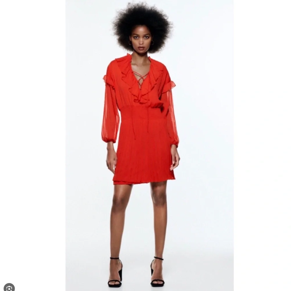 Red Ruffled dress - Picture 3 of 4